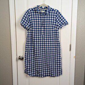 Boden | Blue White Gingham Check Shirt Dress Size US 12